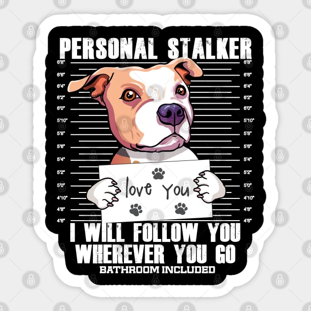 Stalker Pitbull Dog Cartoon Sticker by USProudness